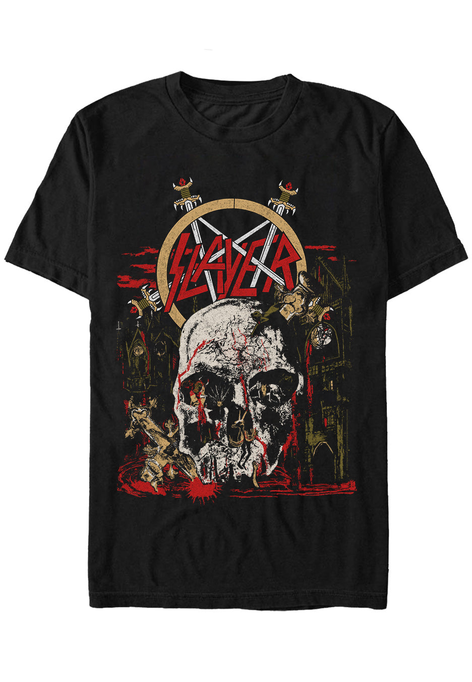 slayer-south-of-heaven-vintage-t-shirt-thrash-noir-homme image 1