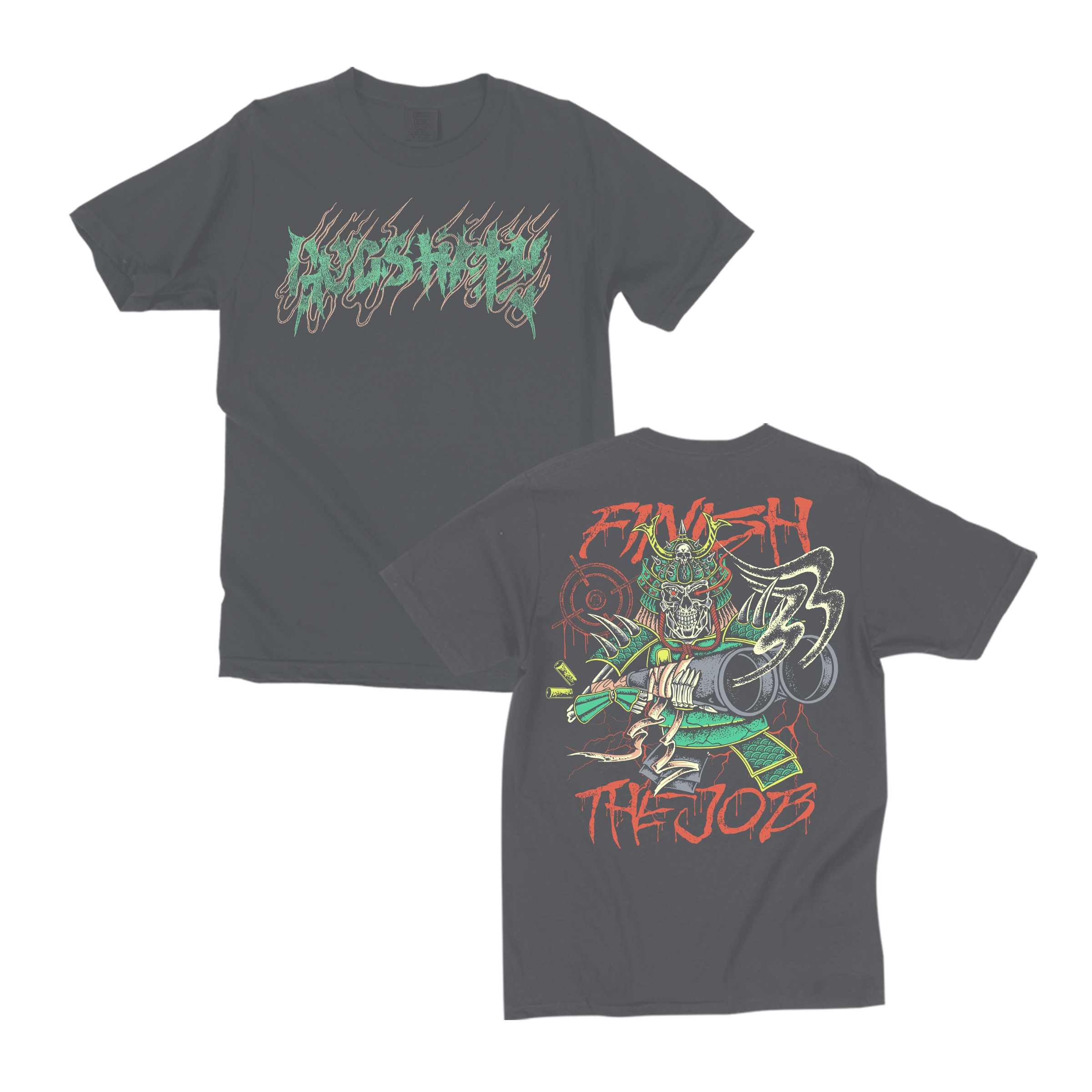 closed-casket-activities-god-s-hate-samurai-shotgun-t-shirt-poivre image 1