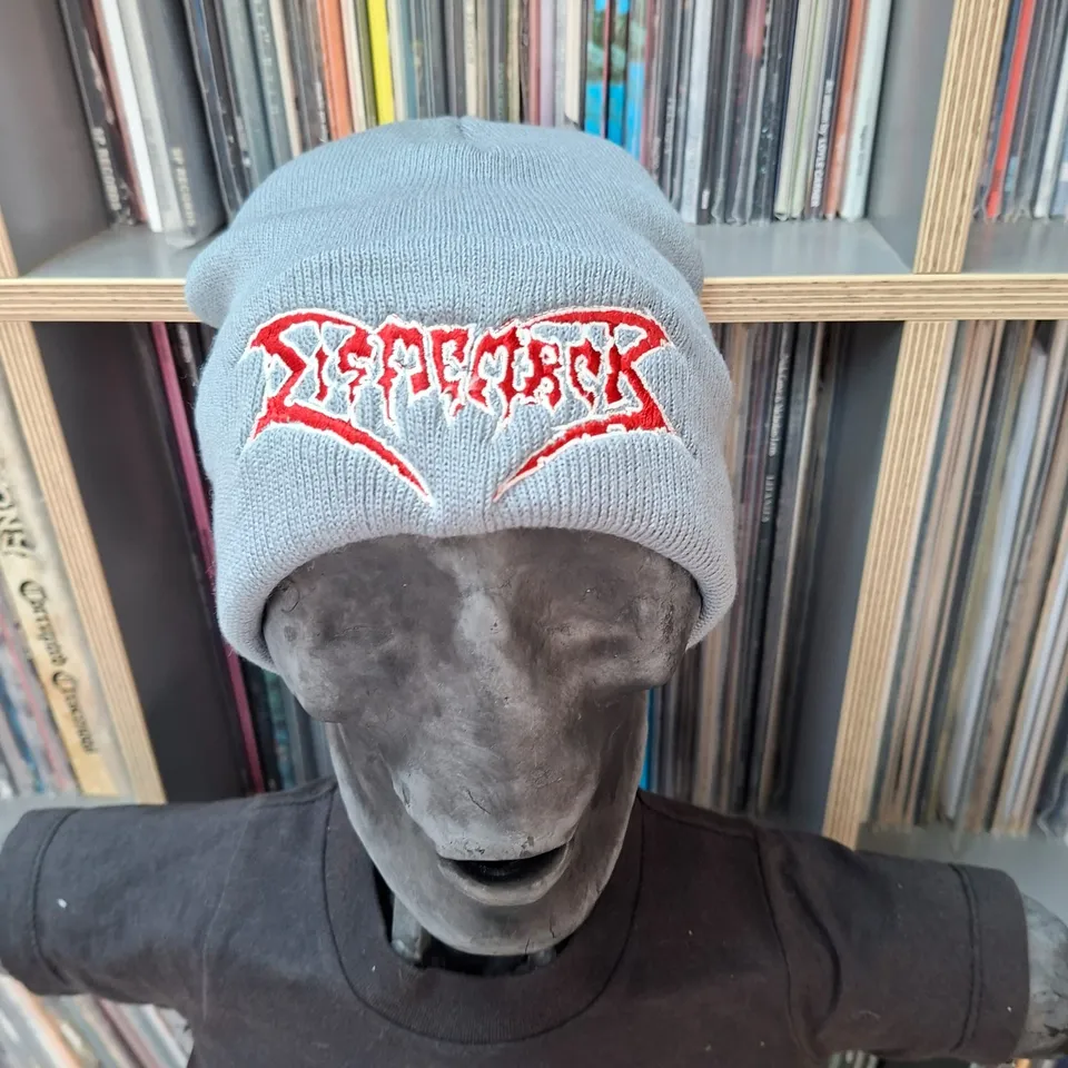 dismember-logo-bonnet-gris-logo-rouge-brod image 1