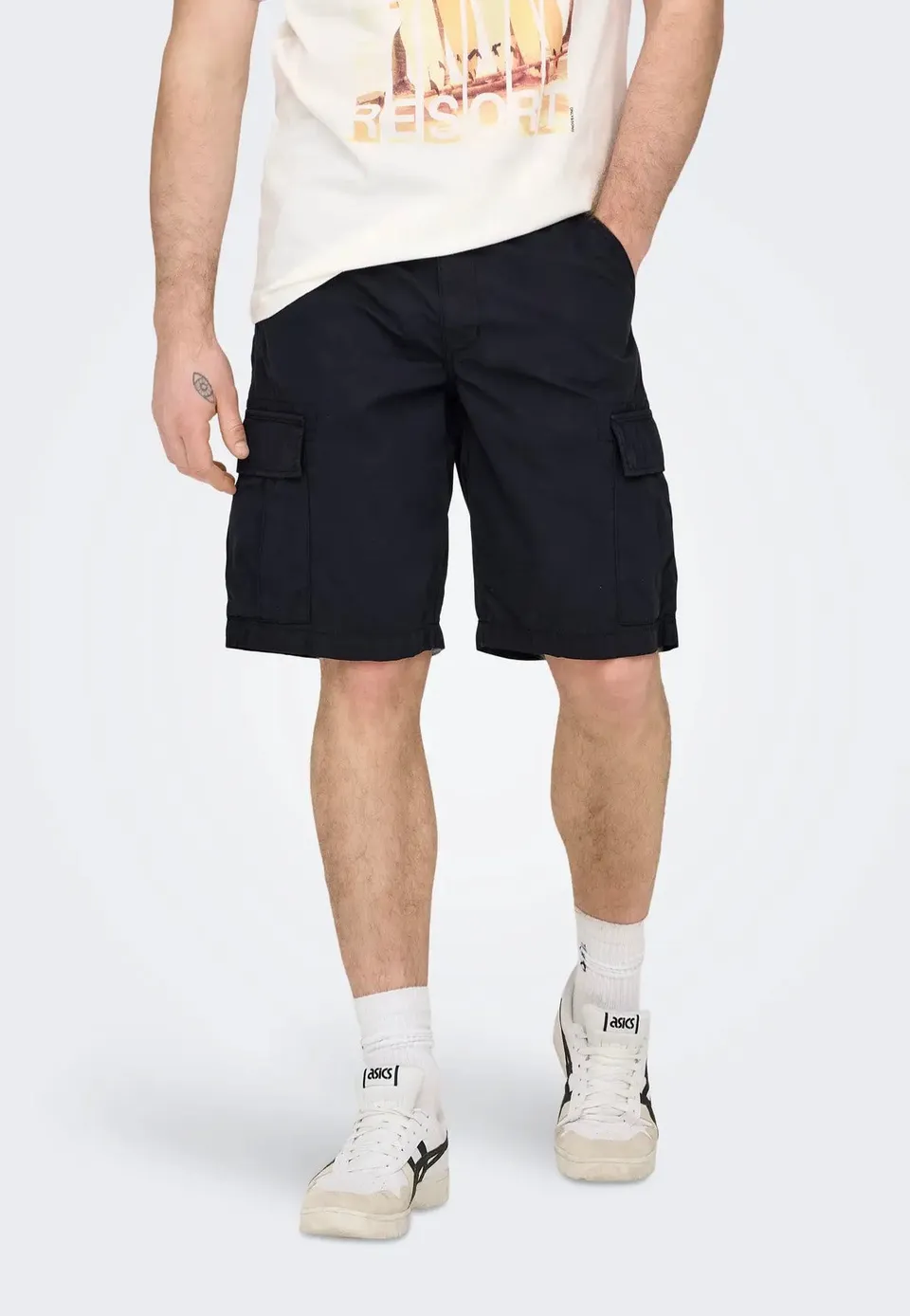 only-sons-loc-0157-short-cargo-noir-coton-homme image 1