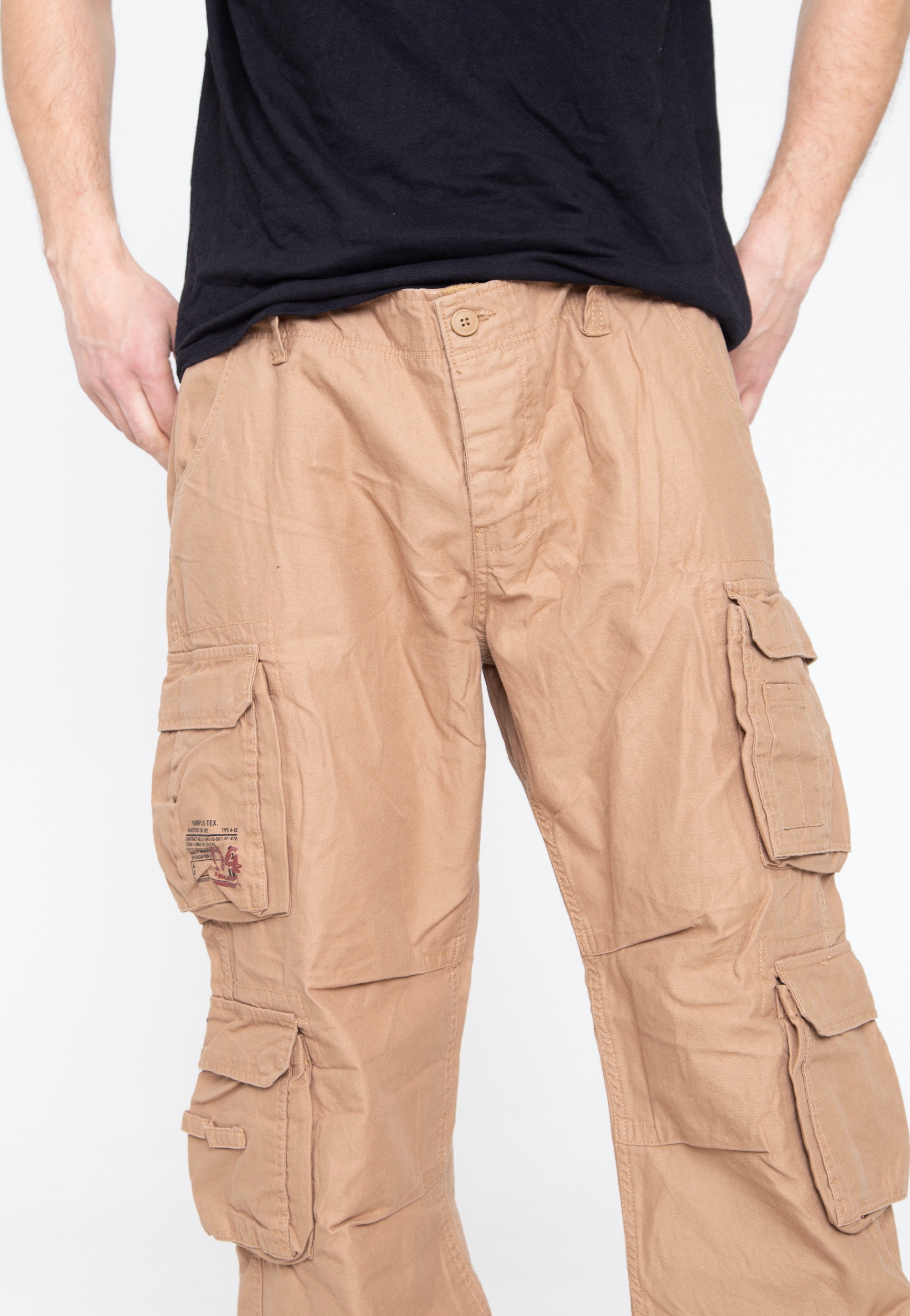 surplus-airborne-vintage-beige-pantalon-baggy-beige-coton image 5