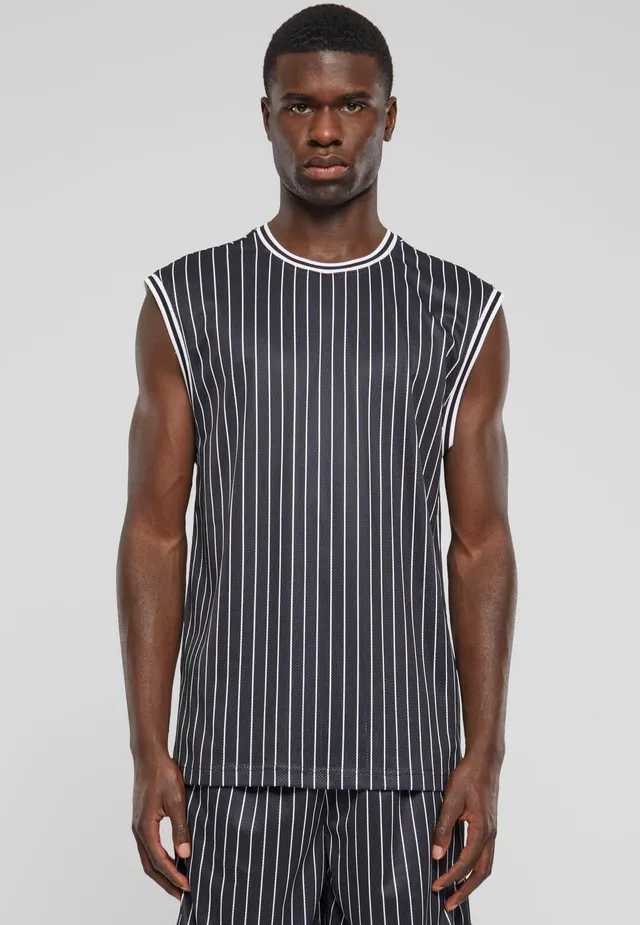 urban-classics-striped-mesh-d-bardeur-noir-blanc-taille-m image 1