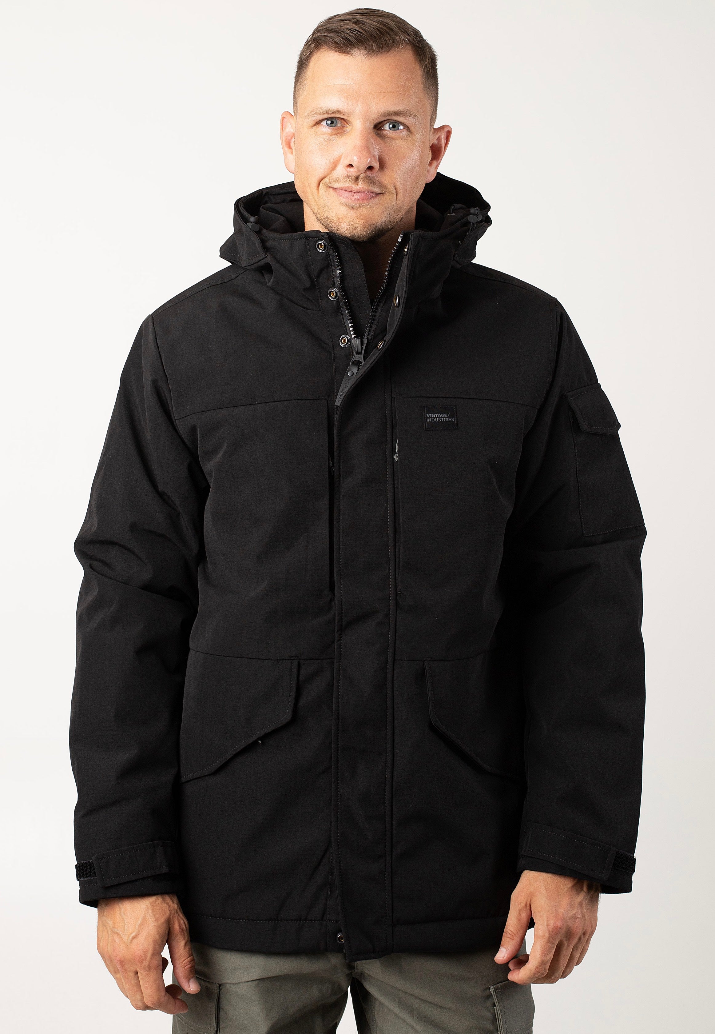 vintage-industries-oliver-black-veste-noire-taille-m image 1