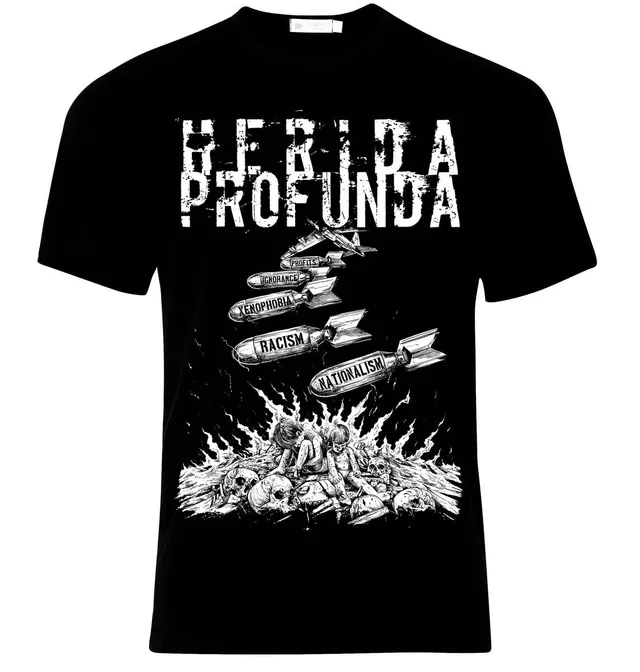 herida-profunda-refugees-welcome-t-shirt-noir-coton image 1