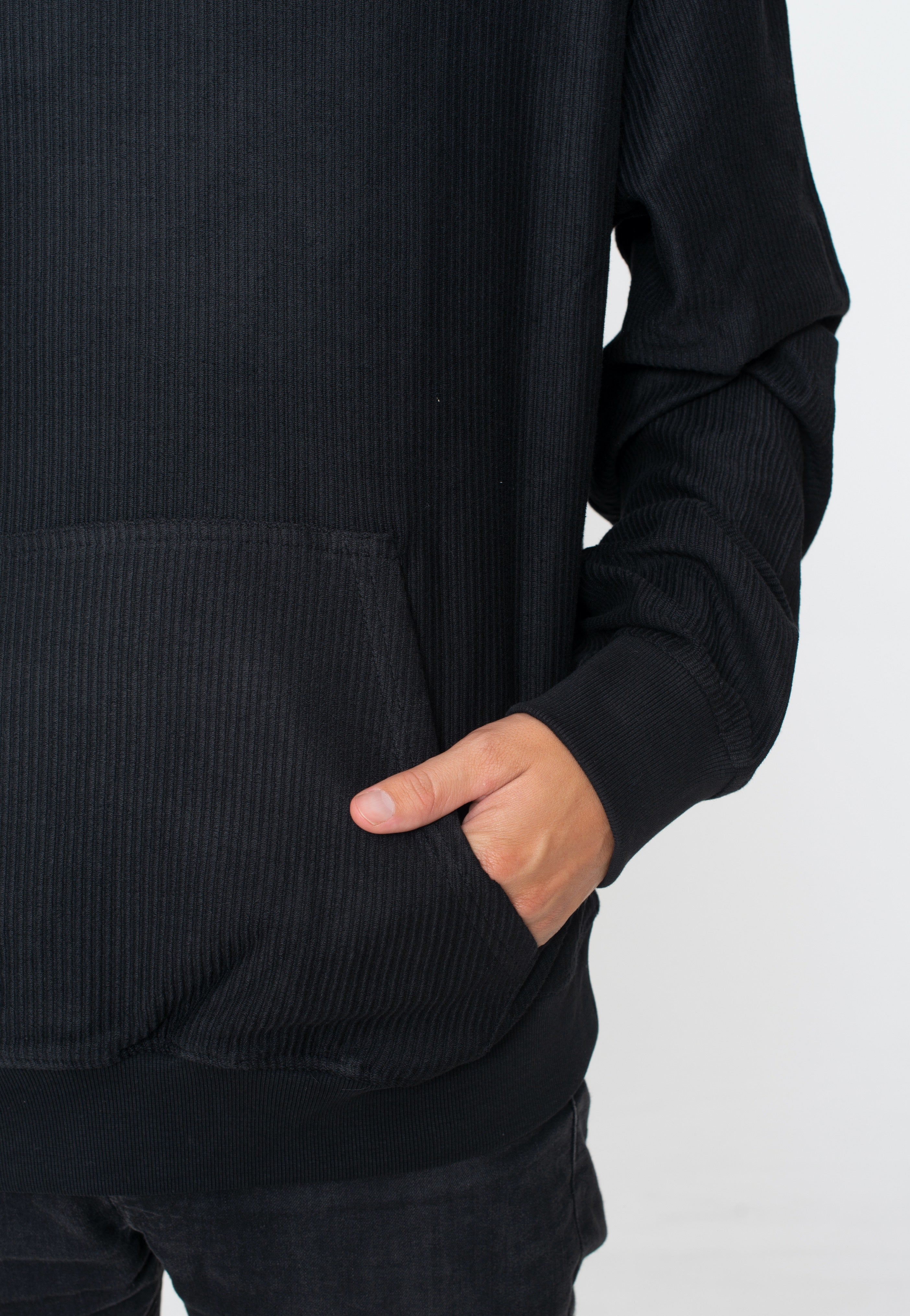 urban-classics-rib-terry-boxy-hoodie-noir-streetwear image 2