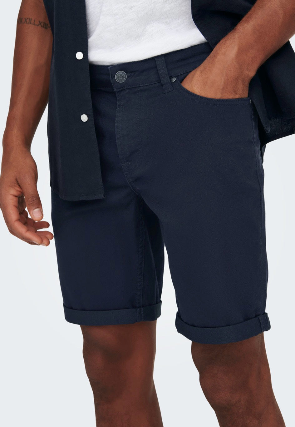 only-sons-ply-life-reg-twill-short-bleu-marine image 3