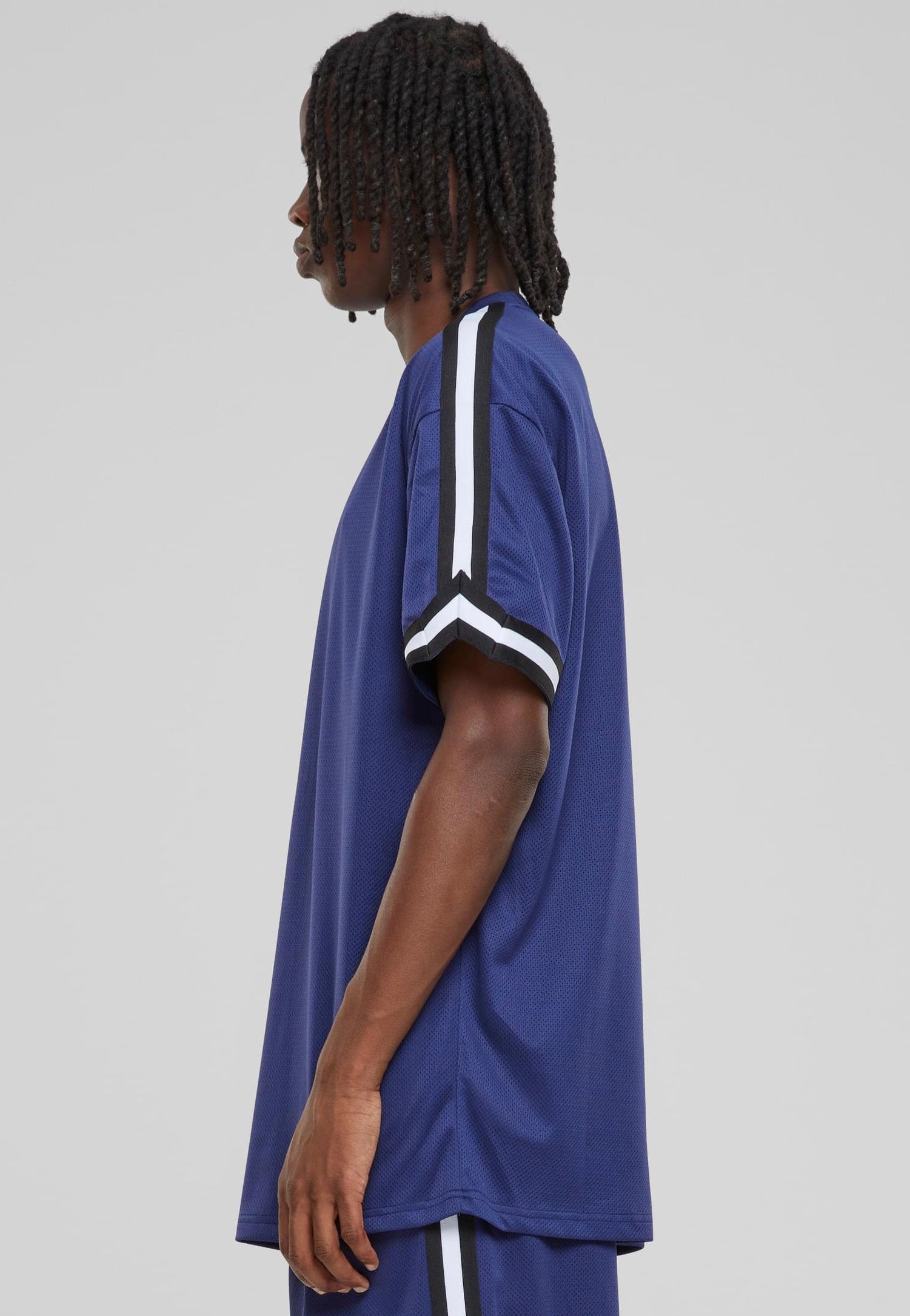 urban-classics-stripes-mesh-t-shirt-oversize-bleu-xl image 2