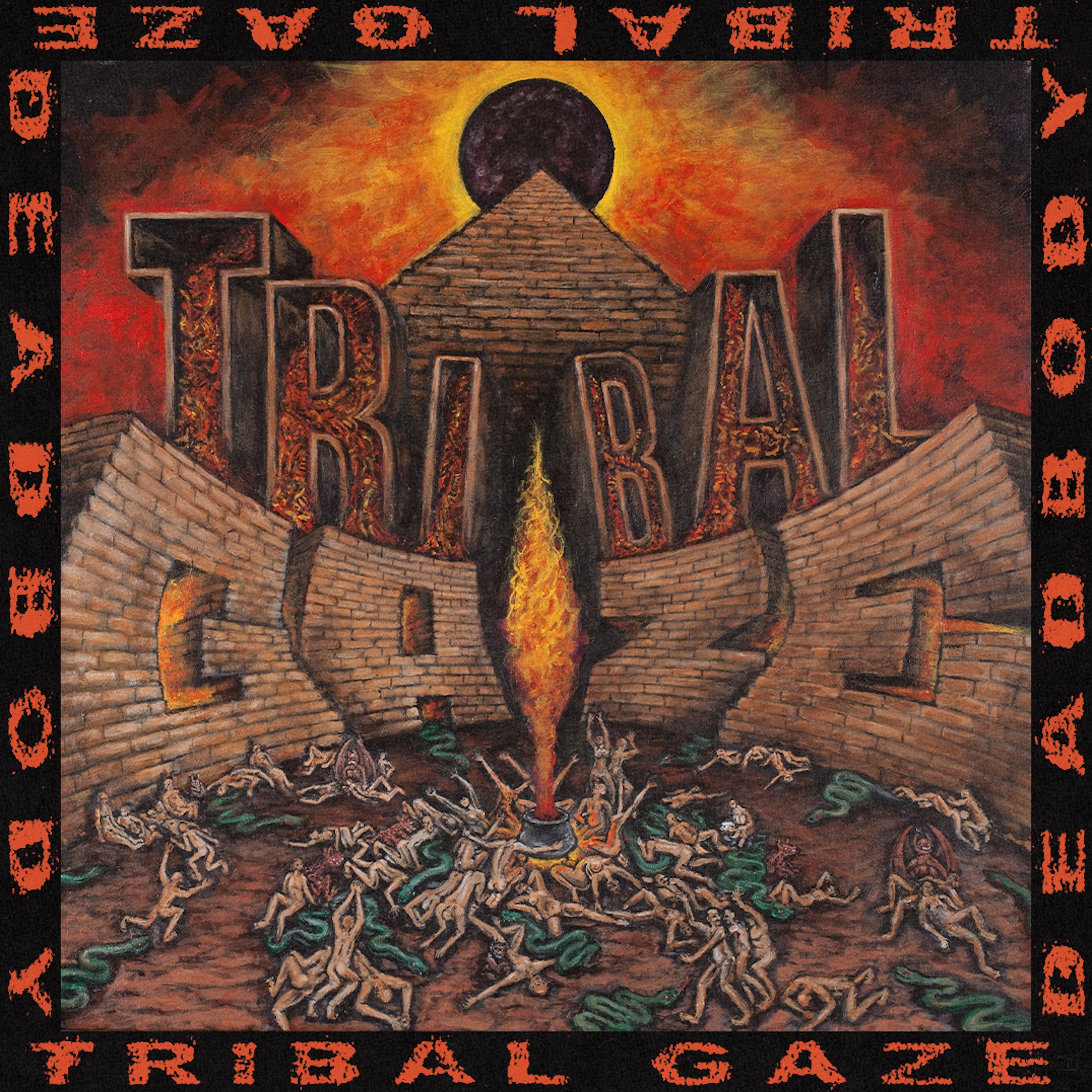 deadbody-tribal-gaze-split-vinyle-lp-red-black image 2