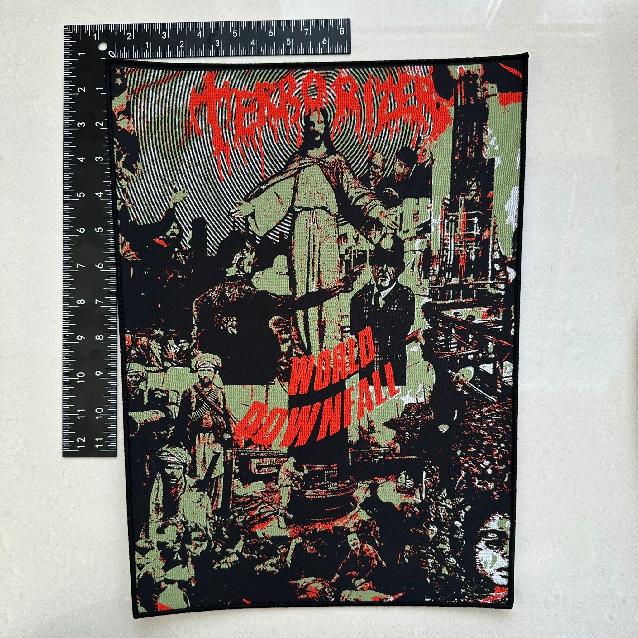 terrorizer-world-downfall-backpatch-bordure-kaki image 4