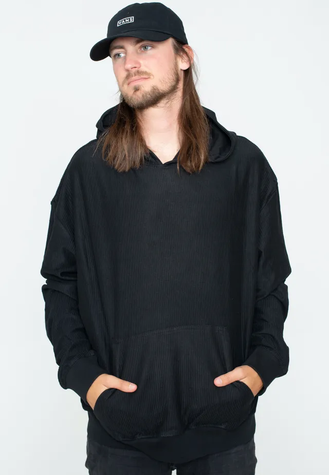 urban-classics-rib-terry-boxy-hoodie-noir-streetwear image 1