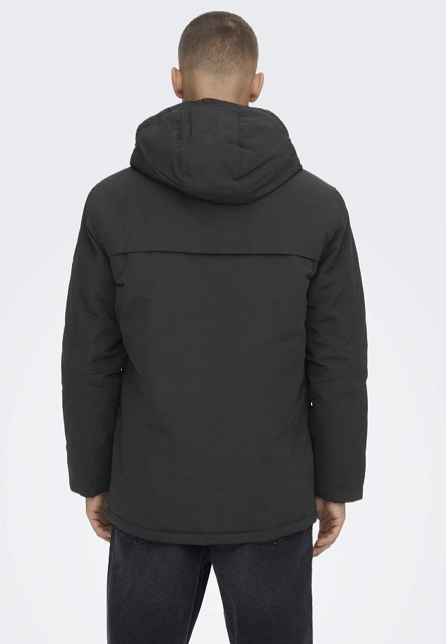only-sons-jayden-black-veste-homme-noire-hiver image 4