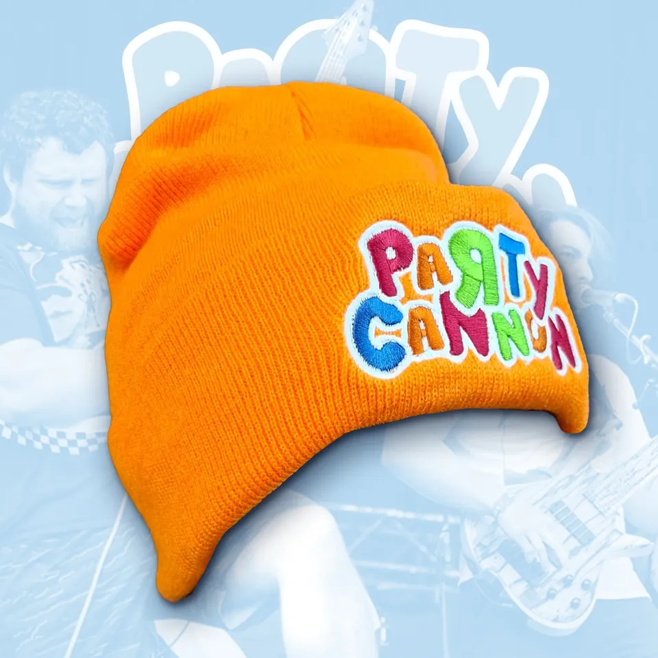party-cannon-logo-bonnet-orange-phosphorescent-logo-brod image 1