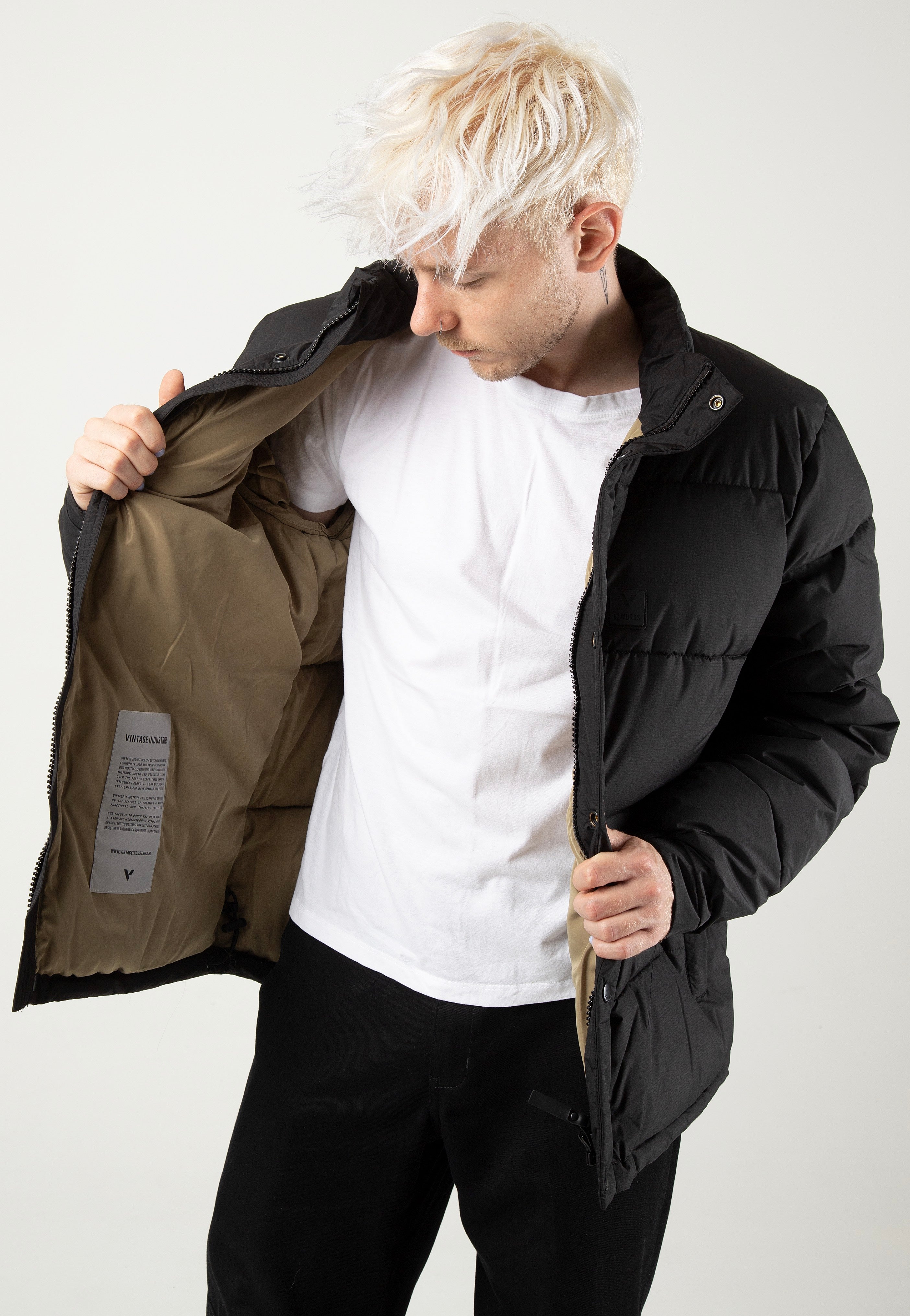 vintage-industries-cas-black-veste-noire-homme-taille-m image 4