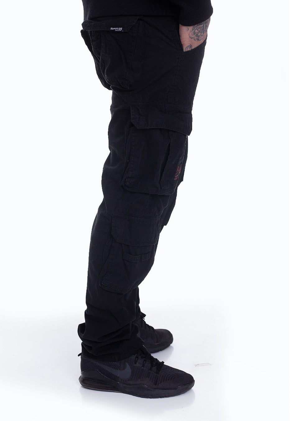 surplus-airborne-slimmy-pantalon-cargo-noir-coton image 5