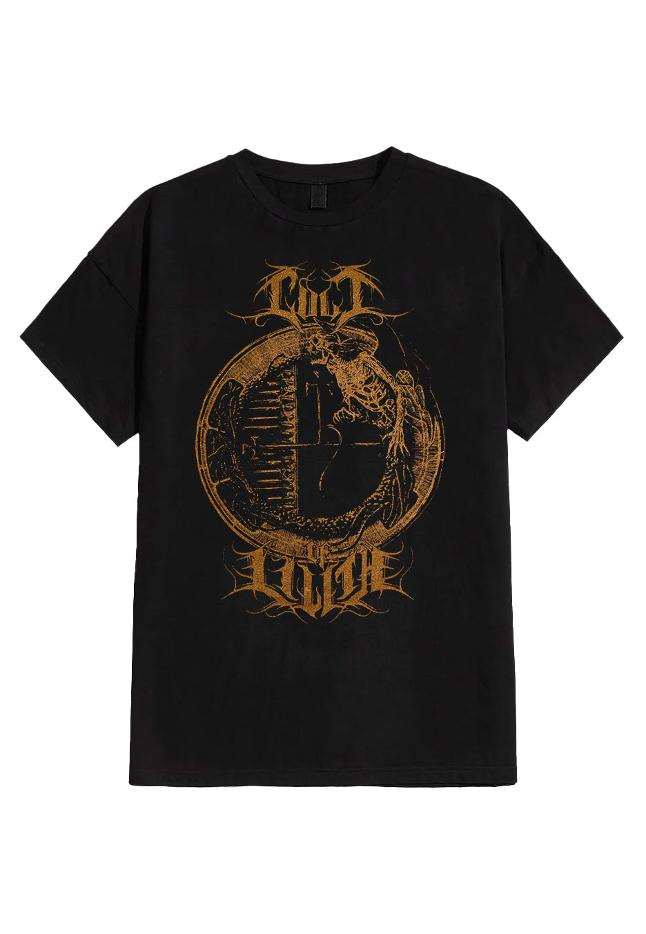 cult-of-lilith-gold-emblem-t-shirt-noir-homme-death-metal image 1