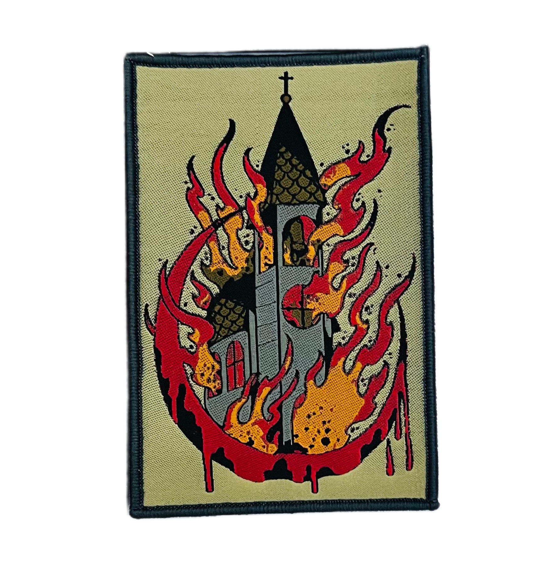 burn-your-local-church-patch-tiss-bordure-noire image 8