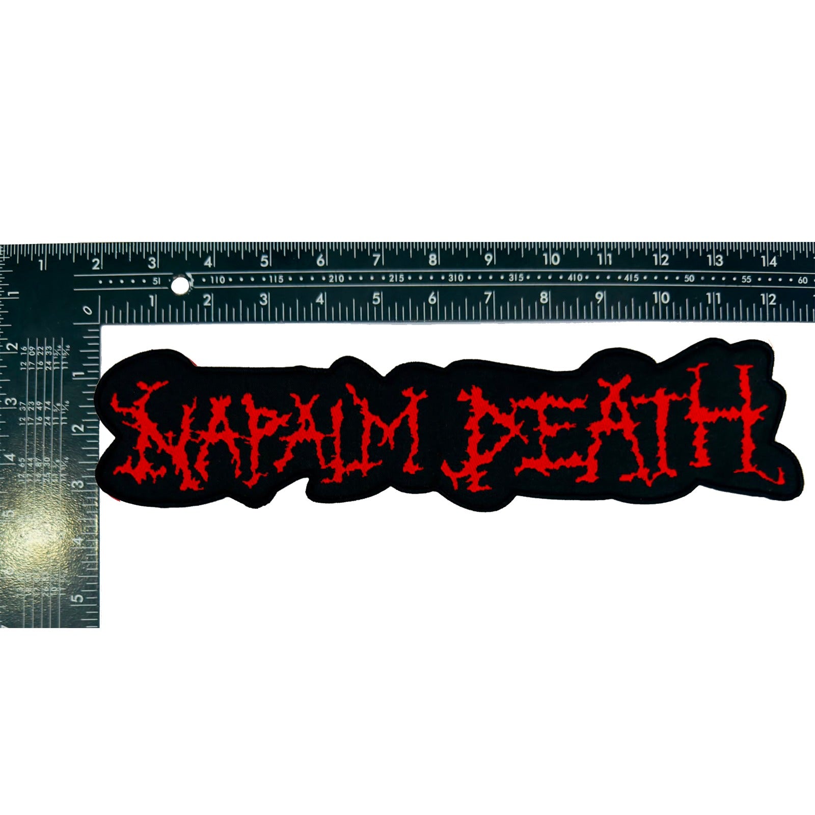 783punx-oversized-patch-napalm-death-logo-patch-tiss-bordure-rouge image 3