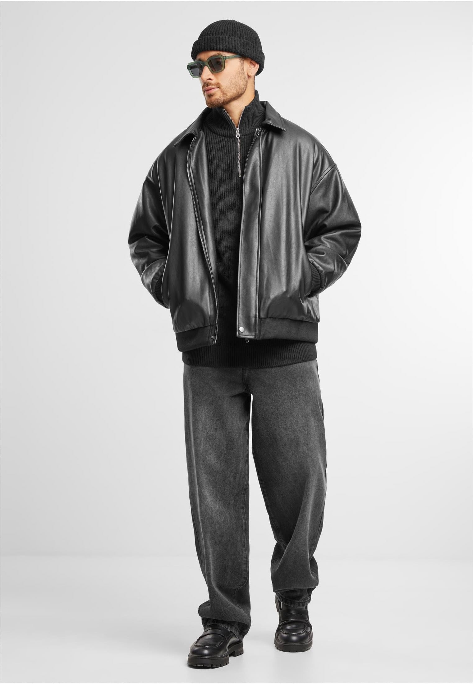 urban-classics-rib-basic-black-pull-noir-homme-tricot image 4