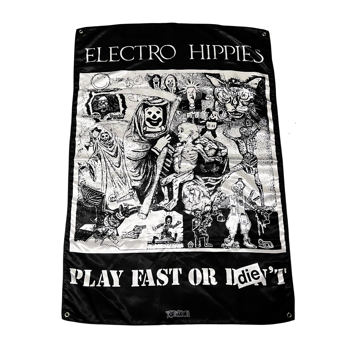 electro-hippies-play-fast-or-die-drapeau-mural-100x70-cm-officiel image 2