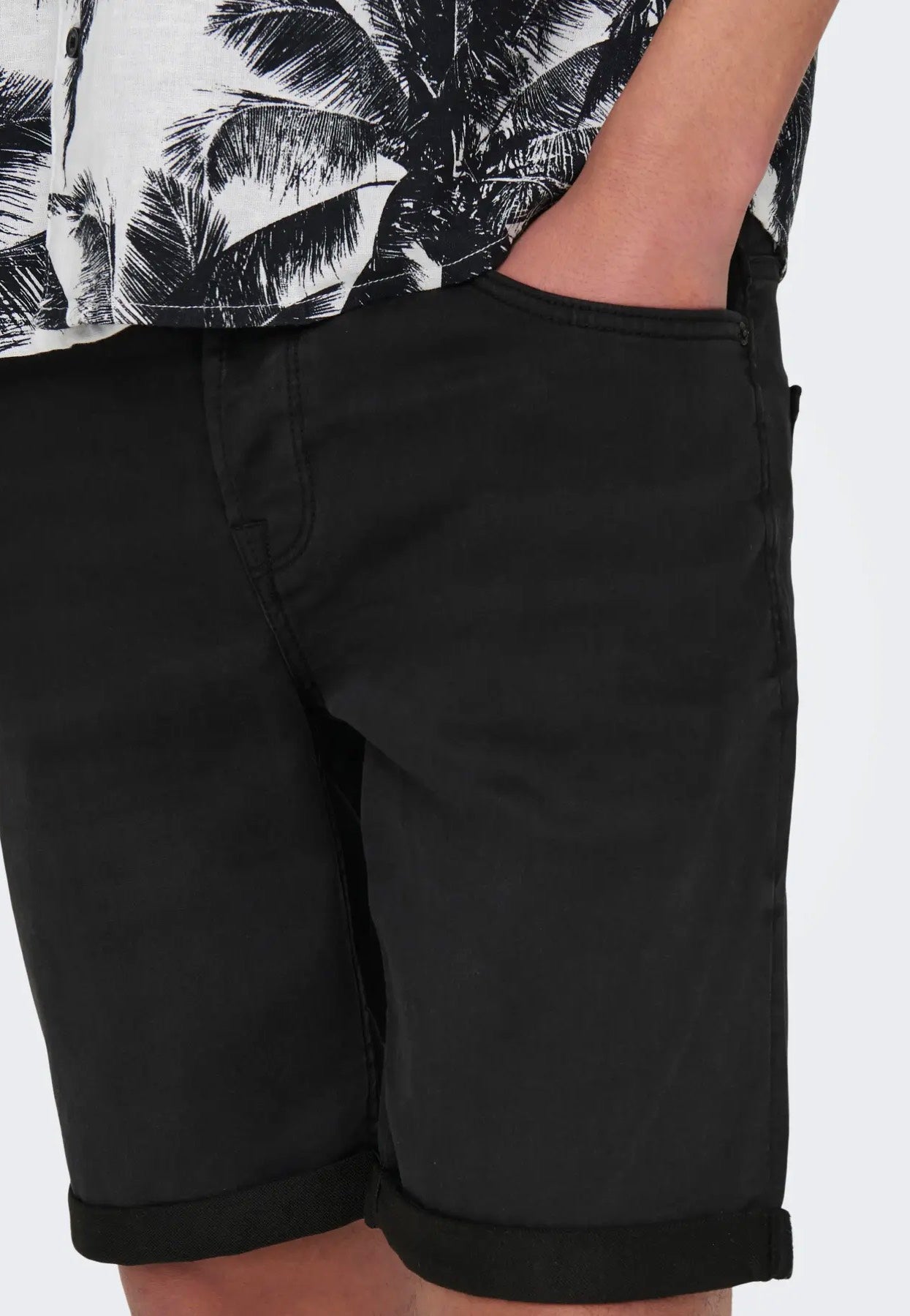 only-sons-ply-life-reg-black-shorts-homme-noir image 4