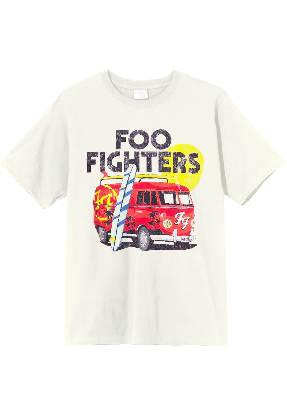 foo-fighters-camper-van-vintage-white-t-shirt-beige-homme image 1