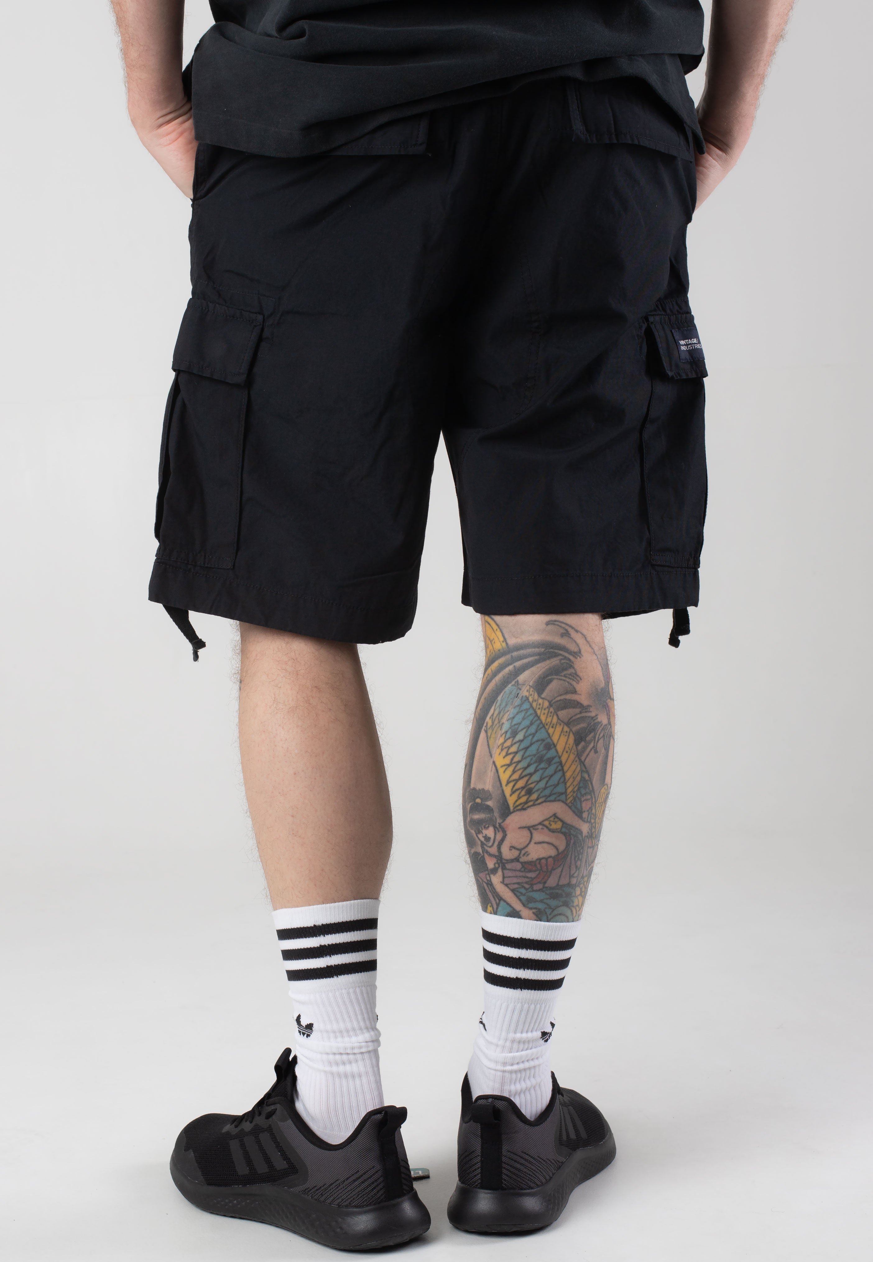vintage-industries-davis-short-cargo-noir-homme-coton image 2