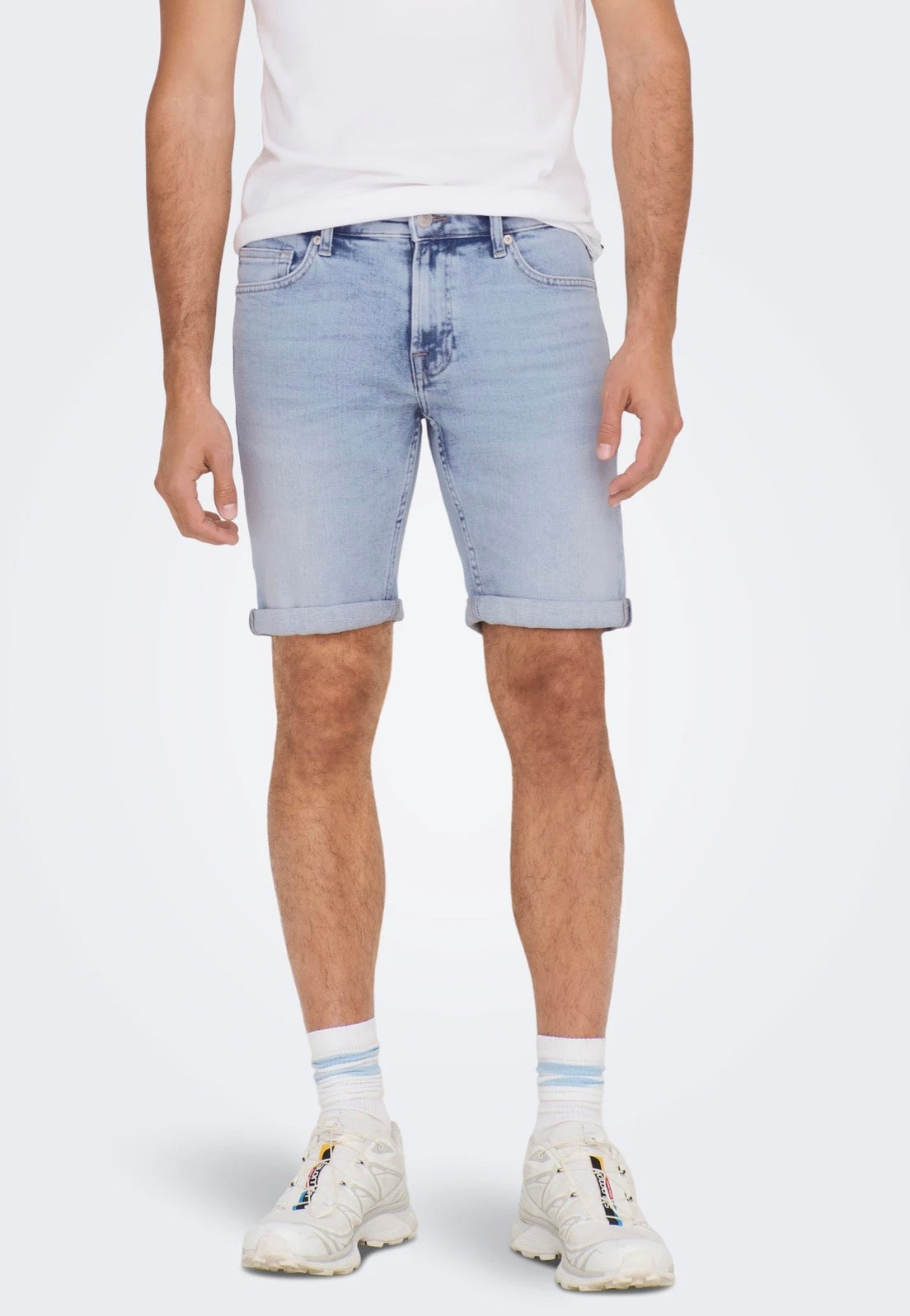 only-sons-ply-light-blue-denim-shorts-bleu-m image 1