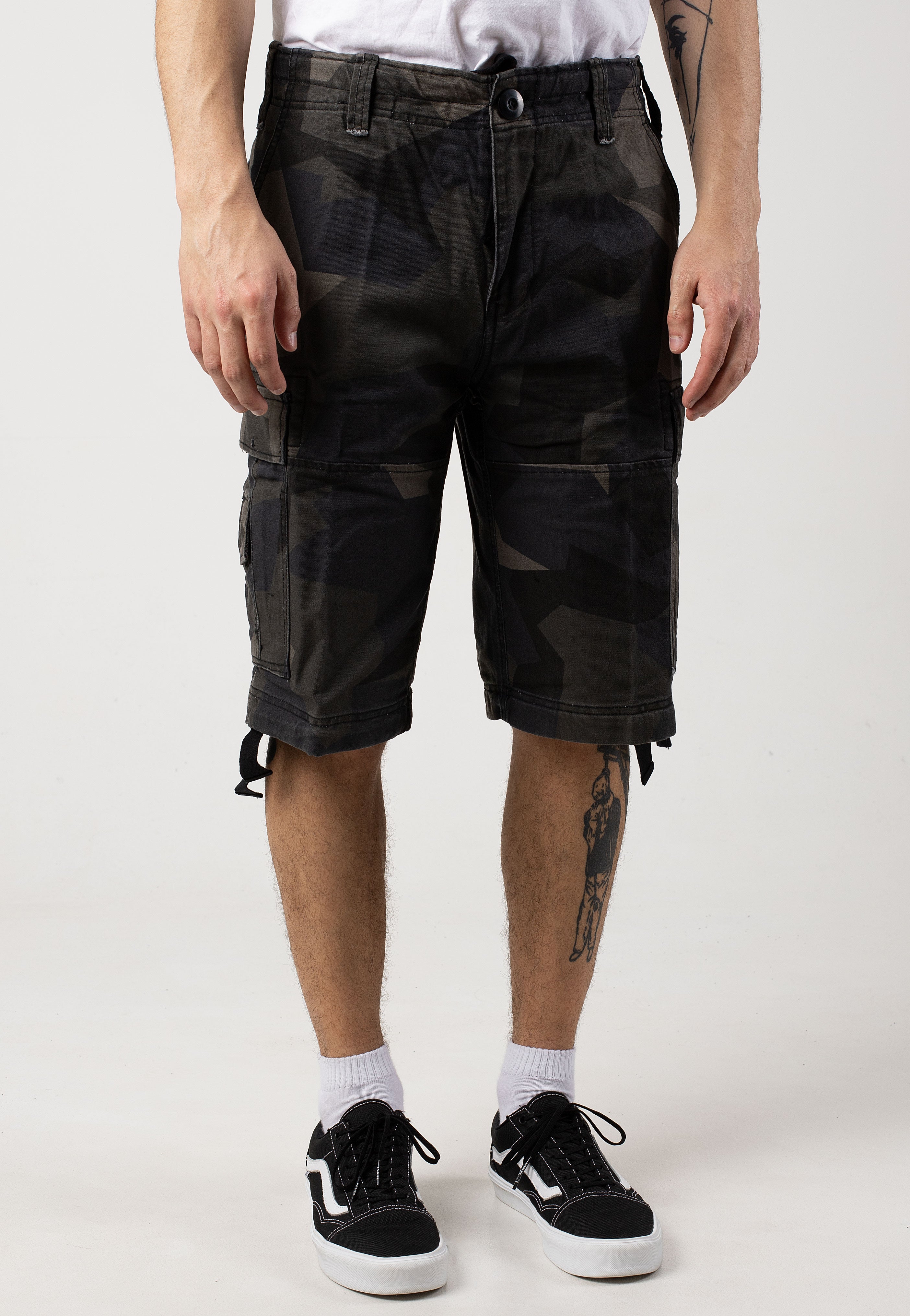 brandit-vintage-m90-darkcamo-short-cargo-coton-camouflage image 1