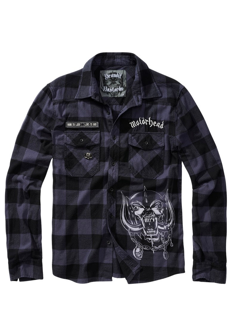 brandit-mot-rhead-check-chemise-flanelle-carreaux-noire-m image 1