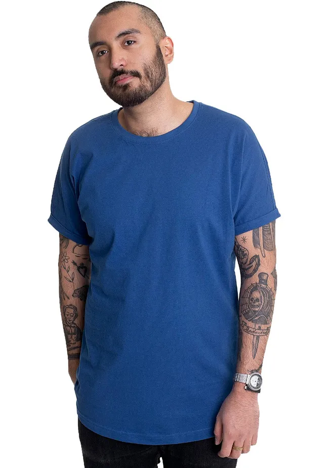 urban-classics-long-shaped-t-shirt-bleu-sporty-blue-homme image 1