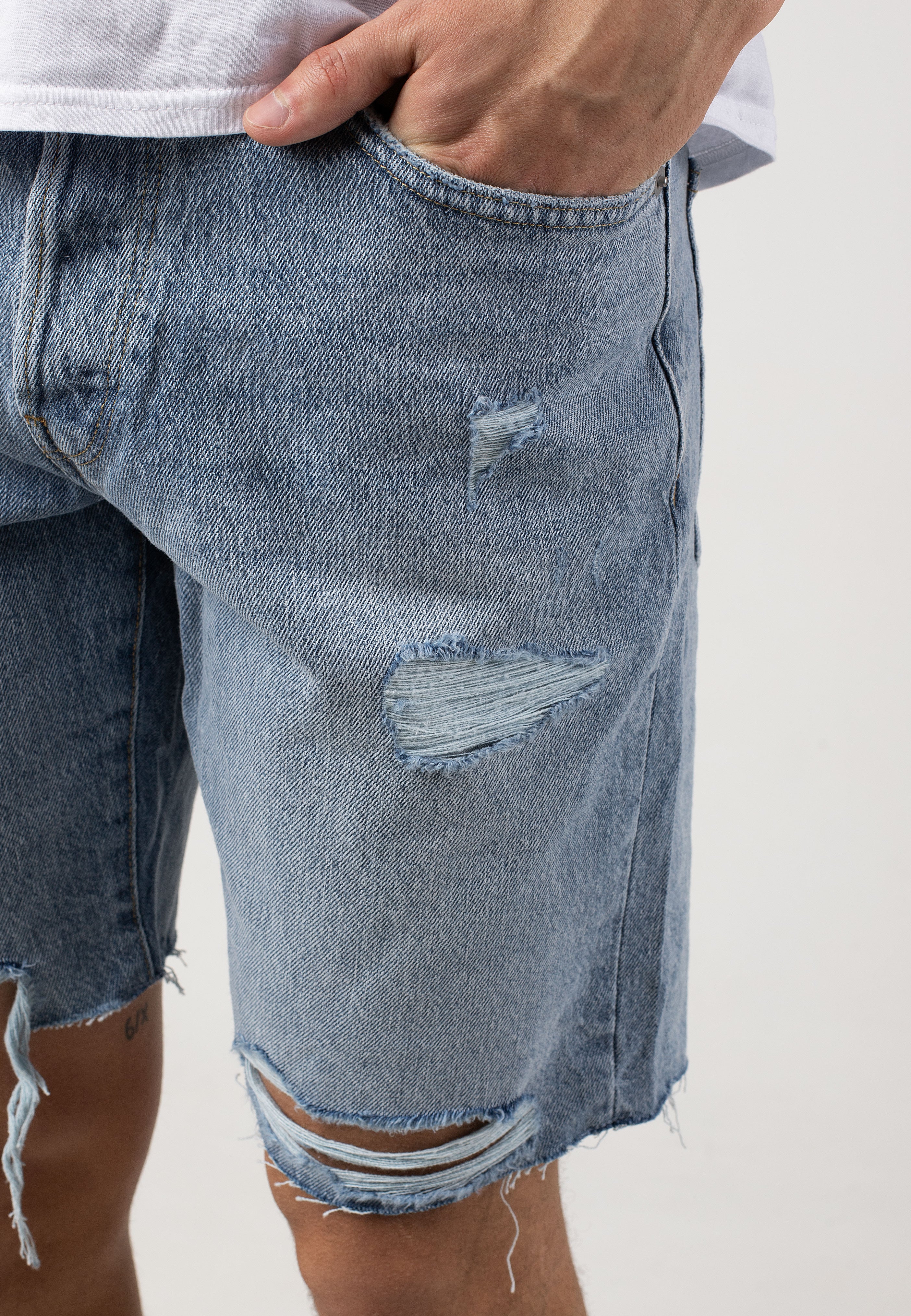 only-sons-edge-destroy-short-jean-bleu-clair-homme image 4