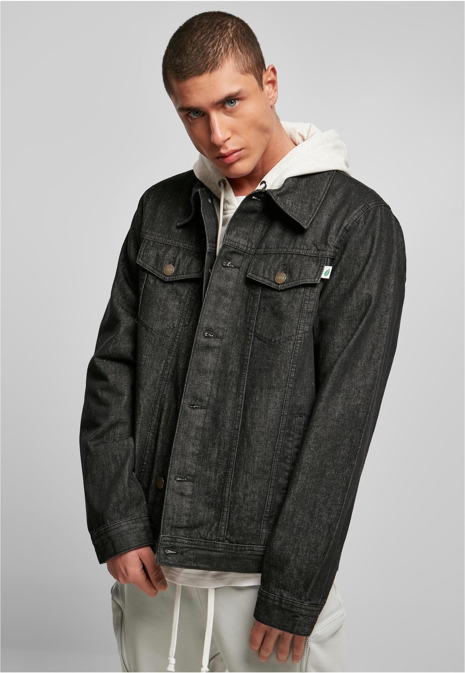 urban-classics-organic-basic-veste-jean-noir-homme image 3