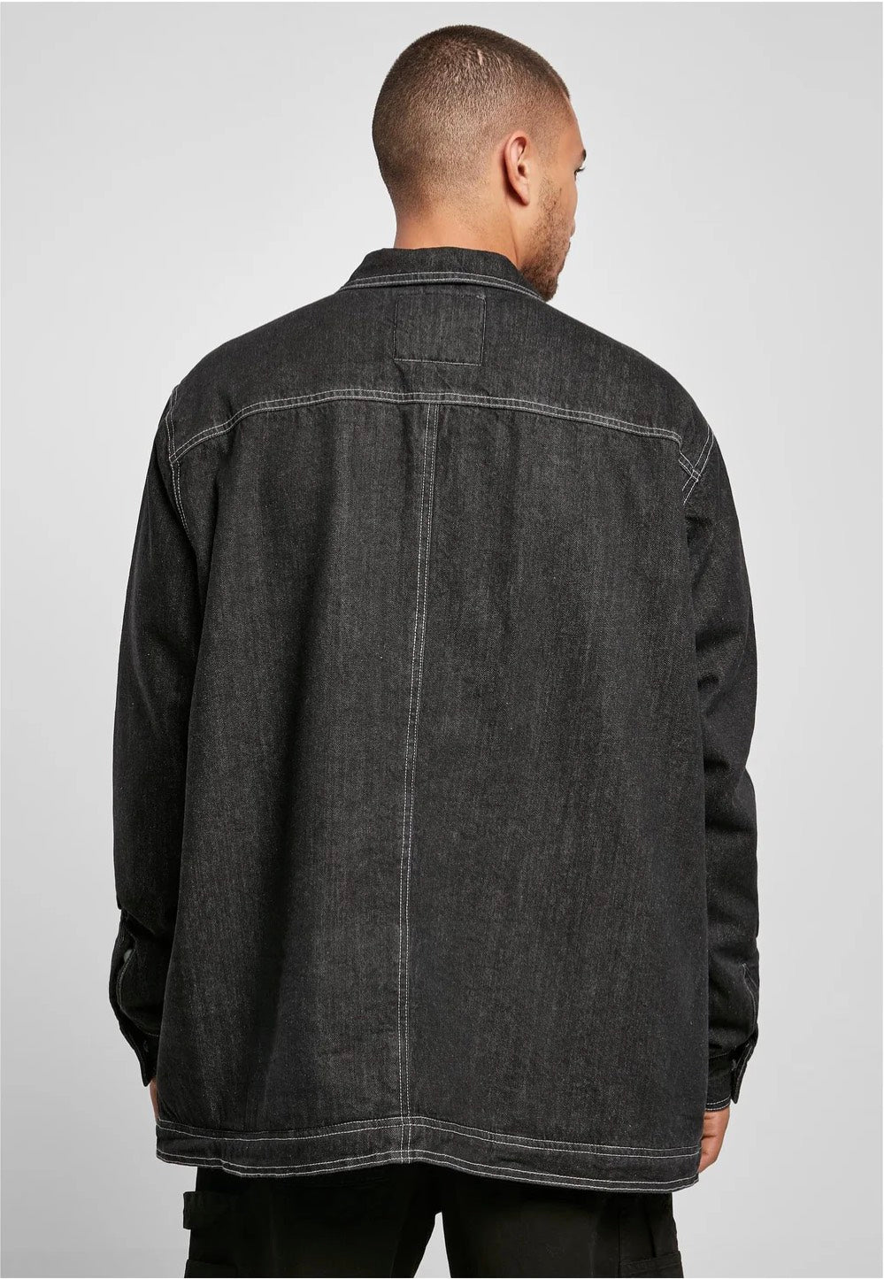 urban-classics-oversized-trucker-raw-veste-jean-noire-oversize image 3