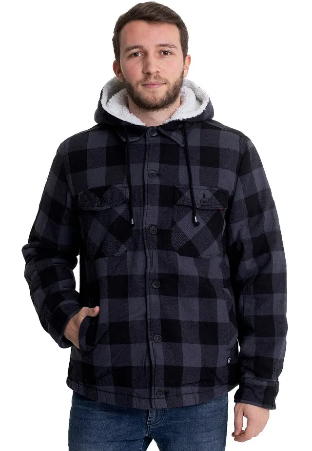 brandit-lumberjacket-hooded-veste-noir-gris-carreaux image 1