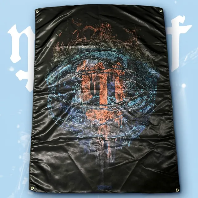 mastiff-decaying-earth-drapeau-tissu-100x70-cm-illets image 1