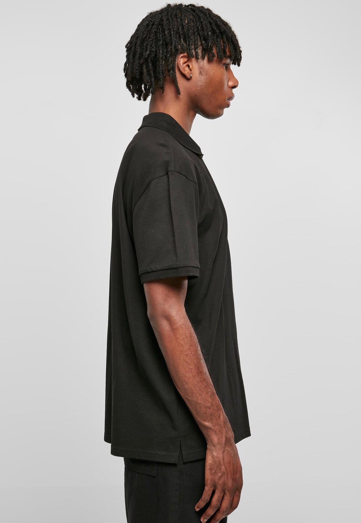 urban-classics-oversized-zip-polo-noir-coton image 3
