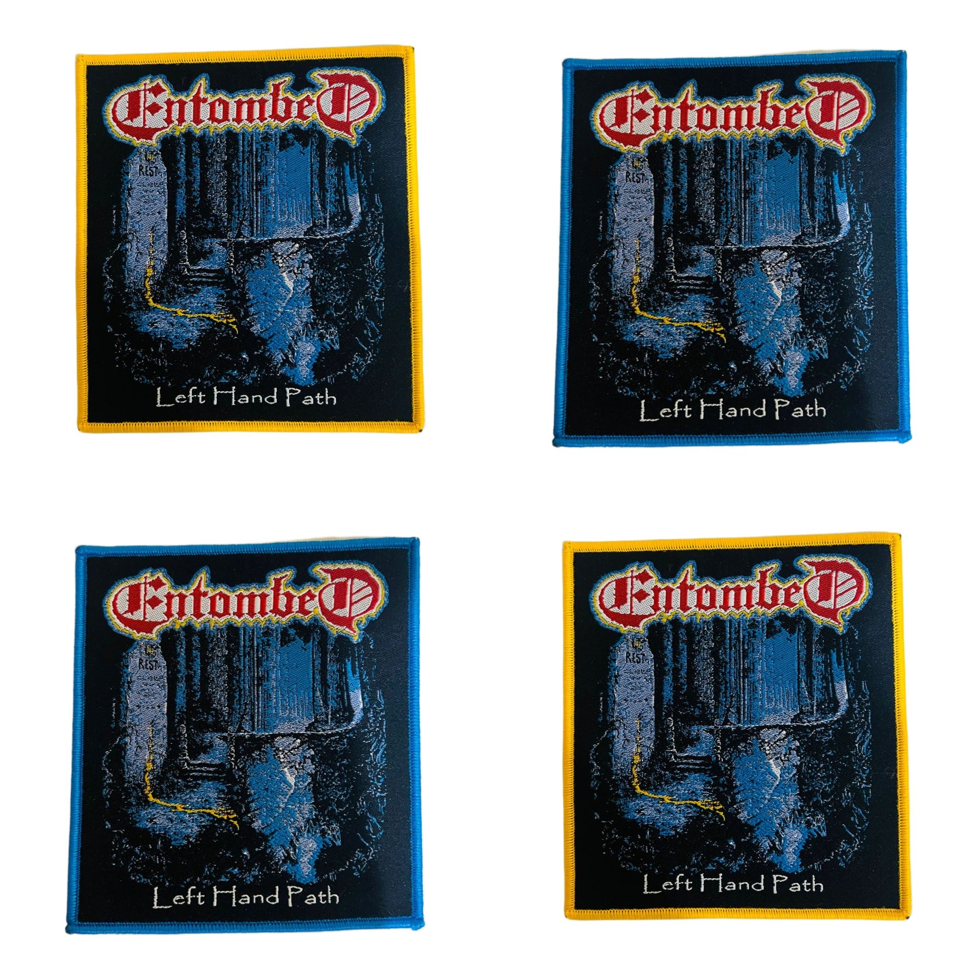 783punx-entombed-left-hand-path-patch-tiss-bordure-jaune image 1