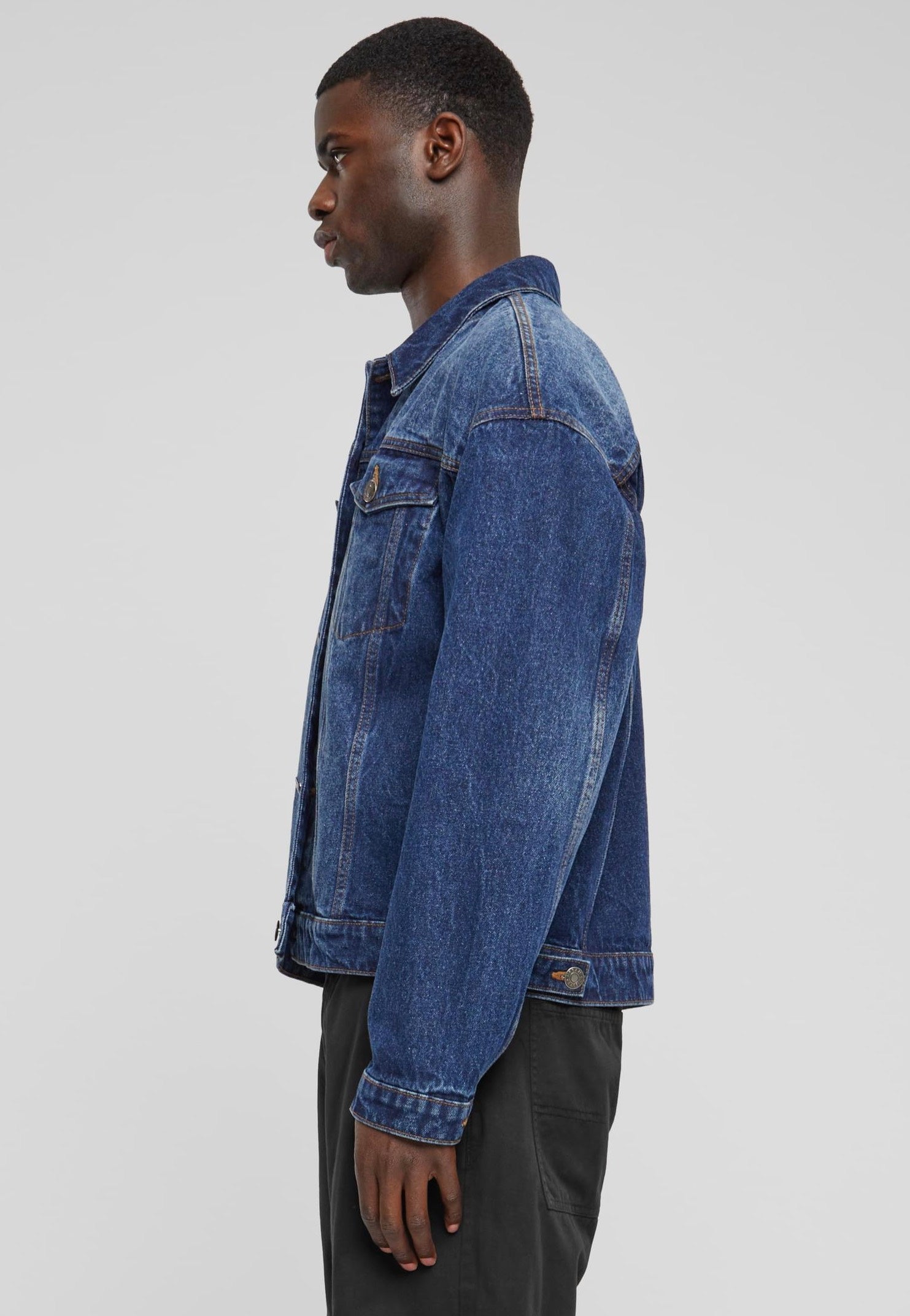 urban-classics-heavy-ounce-boxy-veste-jean-mid-blue-washed image 2