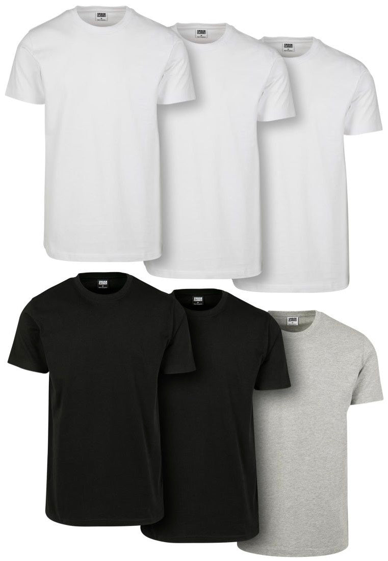 urban-classics-basic-pack-6-t-shirt-blanc-noir-gris image 1