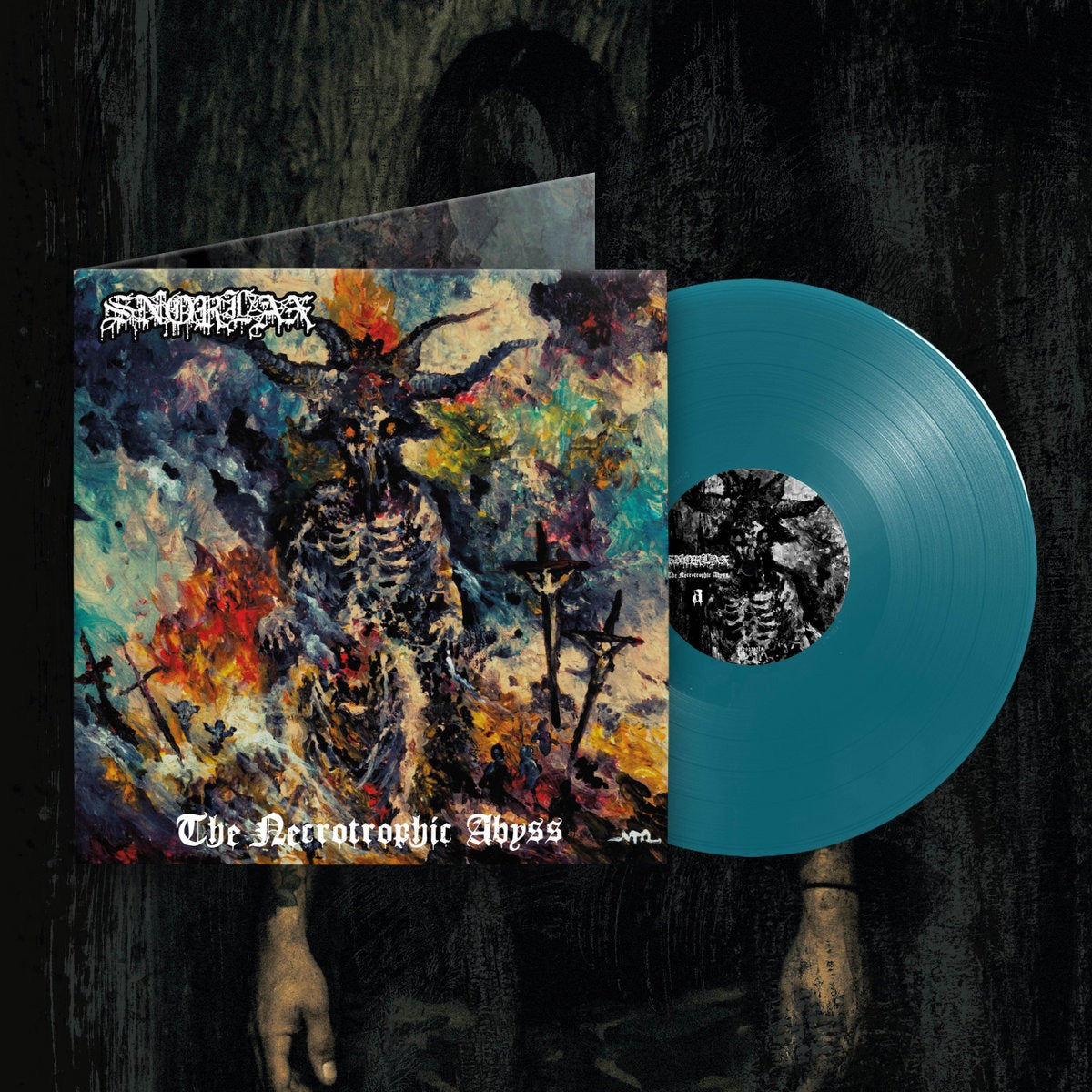 snorlax-the-necrotrophic-abyss-vinyle-lp-bleu-transparent image 1