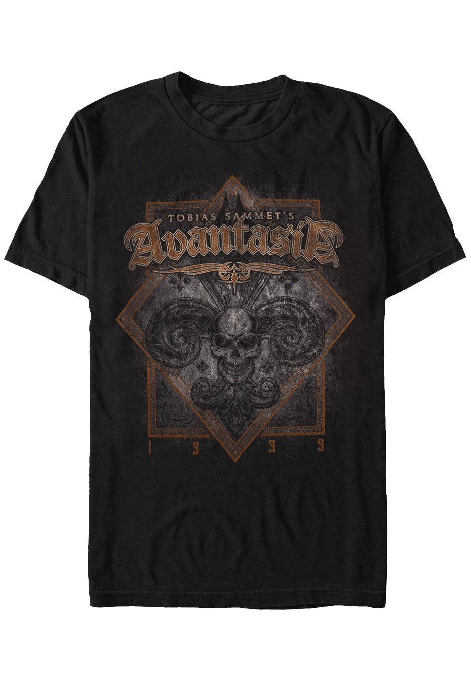 avantasia-fleur-skull-t-shirt-noir-homme image 1