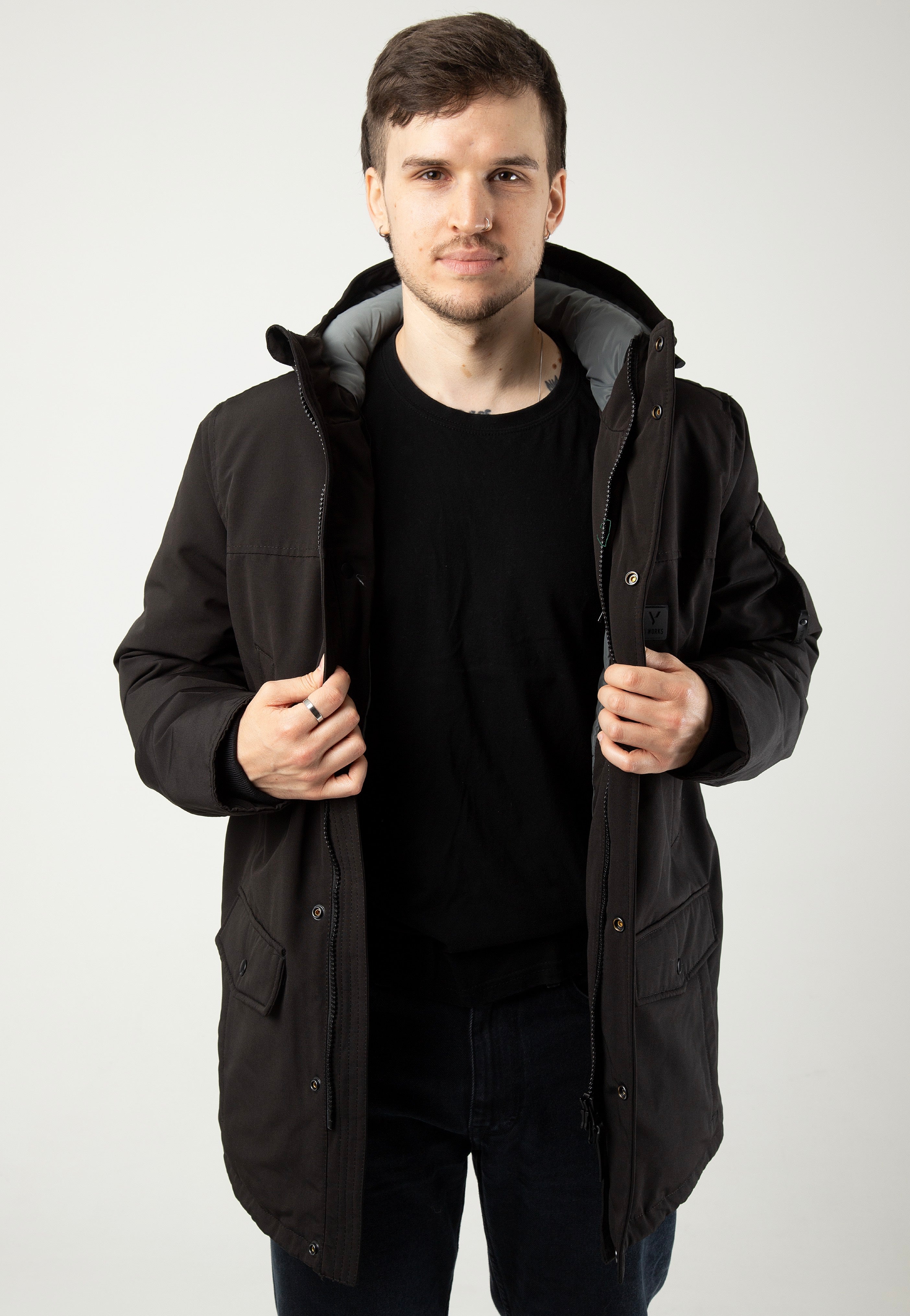 vintage-industries-gavyn-black-veste-hiver-noire image 3