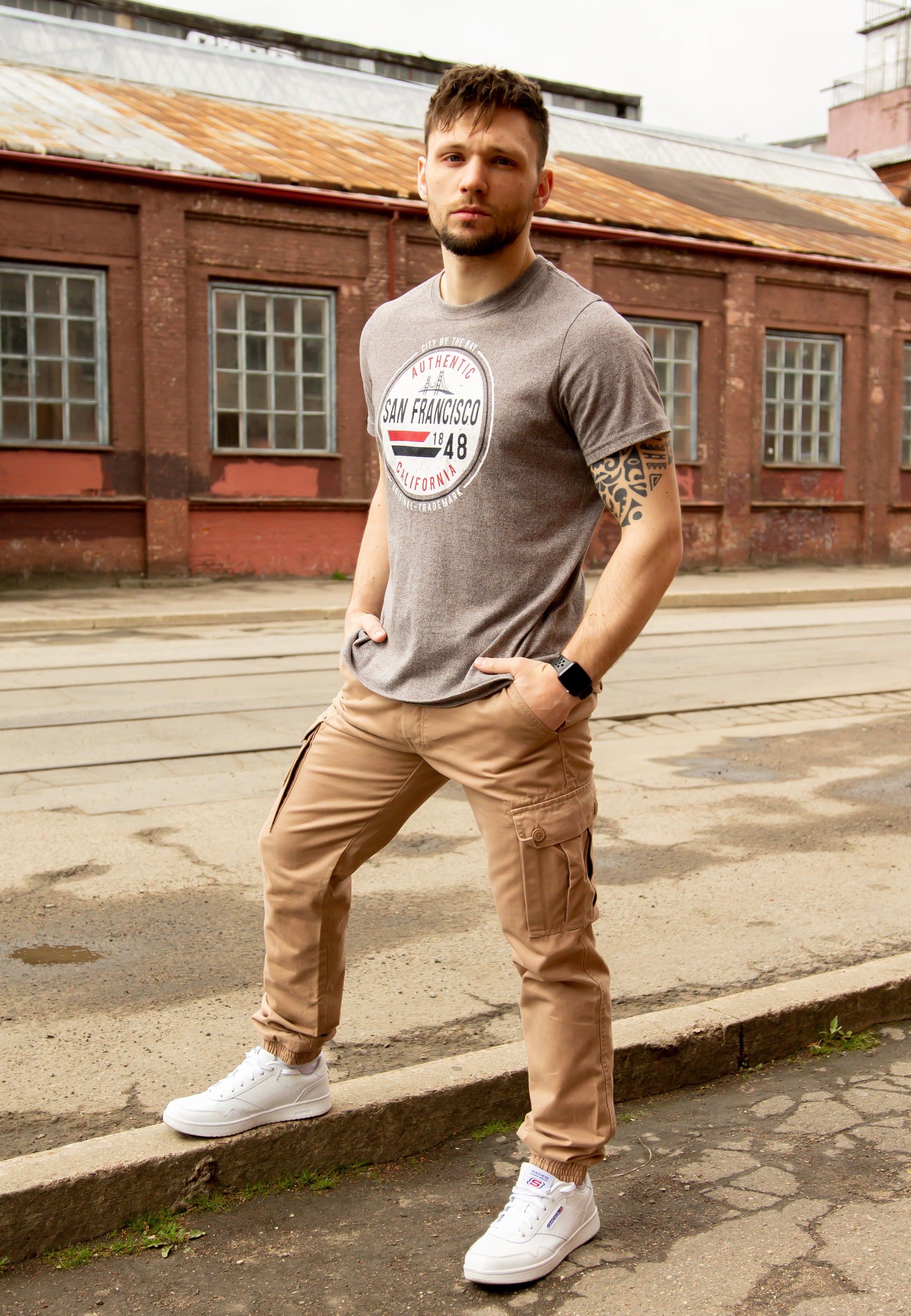 surplus-bad-boys-pantalon-cargo-beige-coton-homme image 3