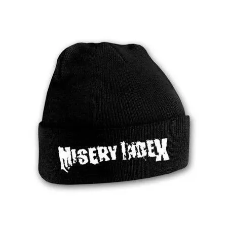 misery-index-logo-bonnet-brod-noir-death-metal image 1