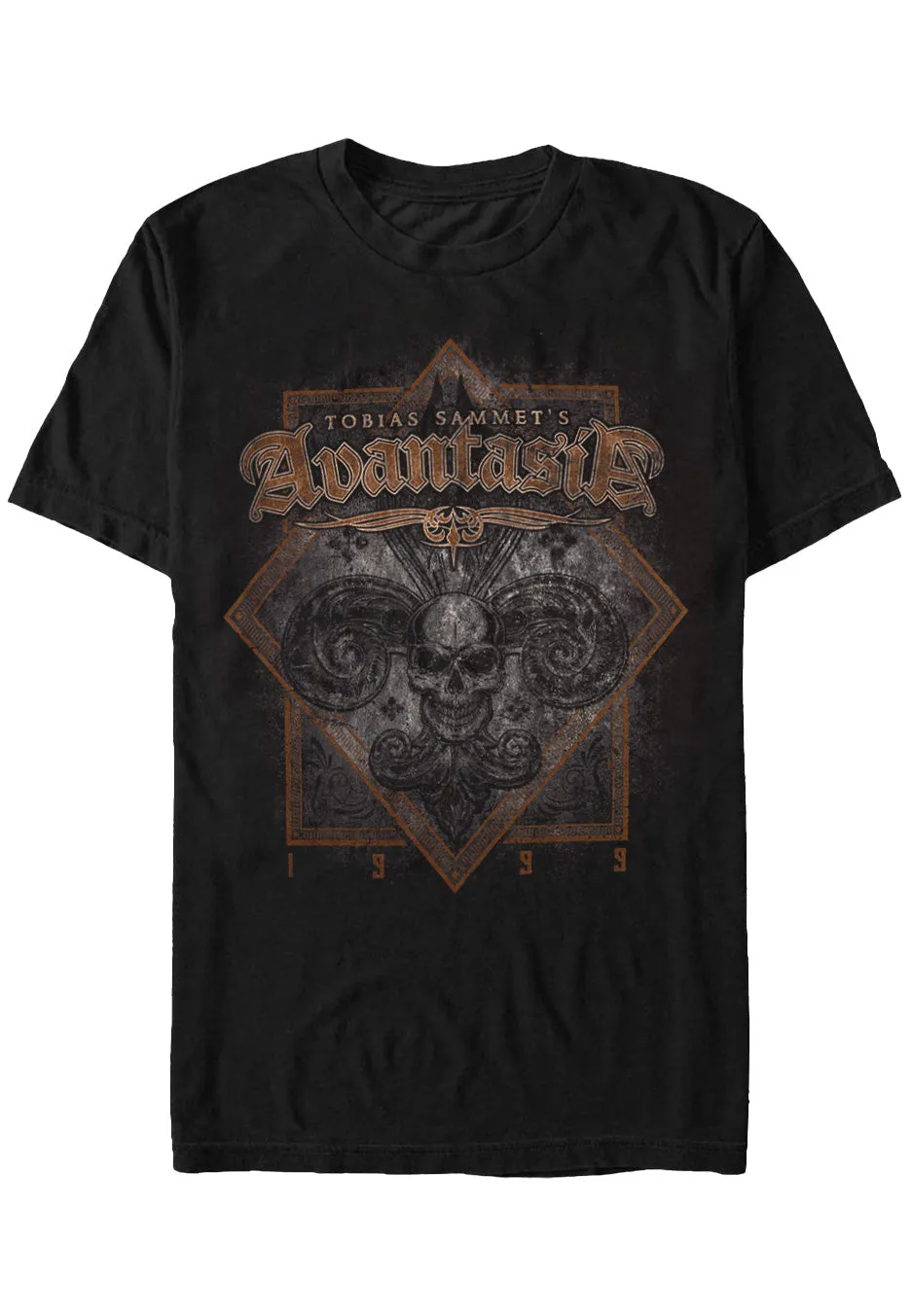 avantasia-fleur-skull-t-shirt-noir-homme image 1