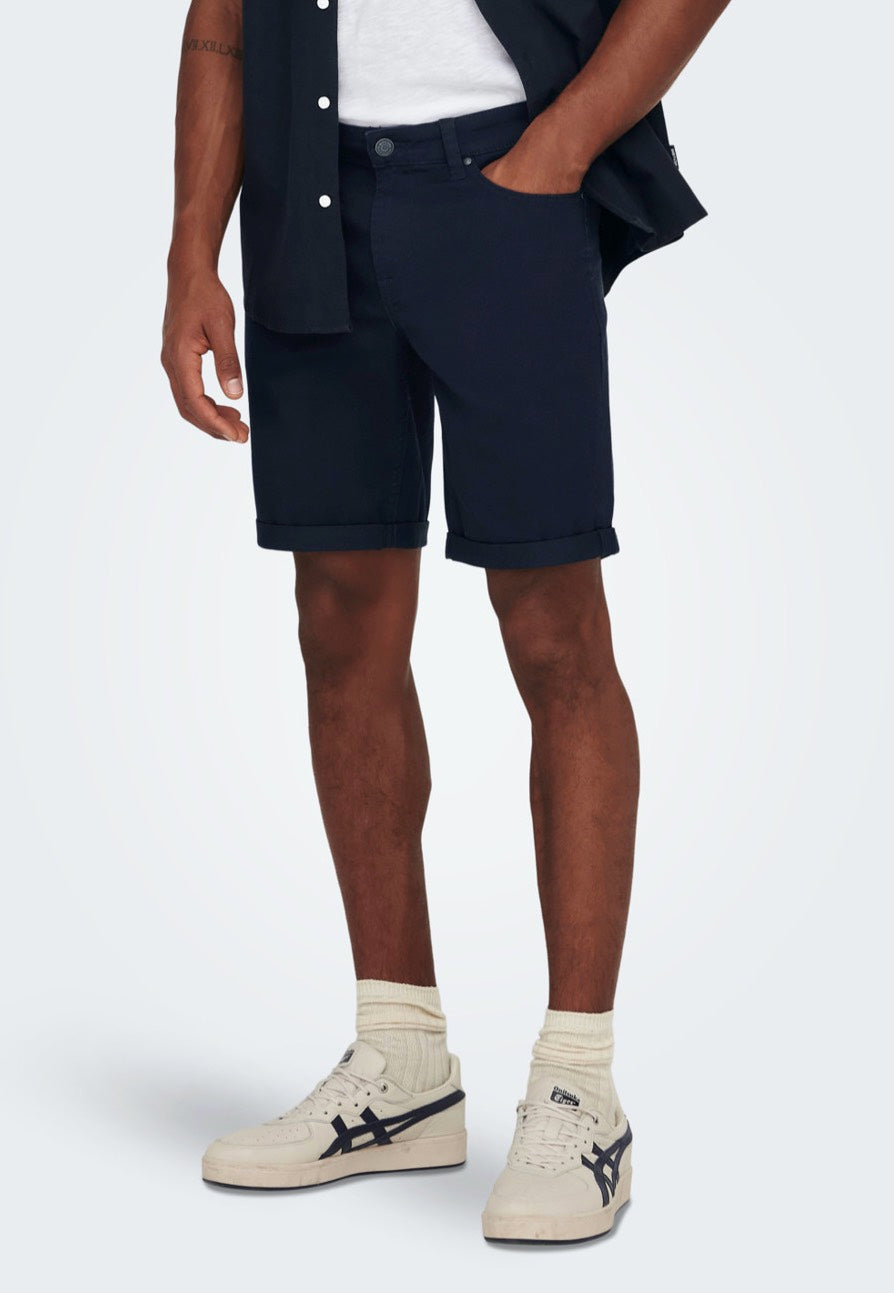 only-sons-ply-life-reg-twill-short-bleu-marine image 1