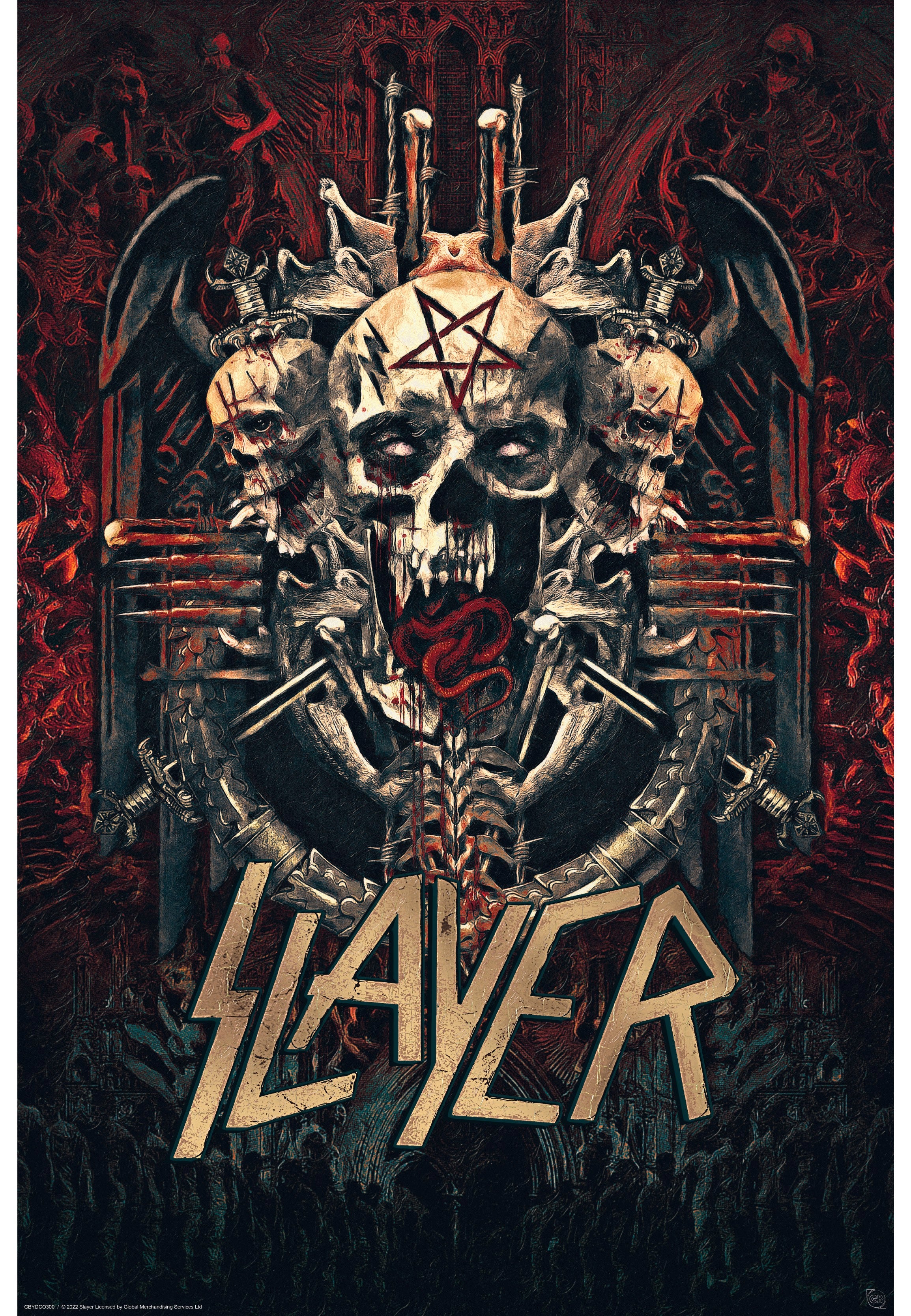slayer-skullagramm-maxi-poster-noir-thrash-metal image 1