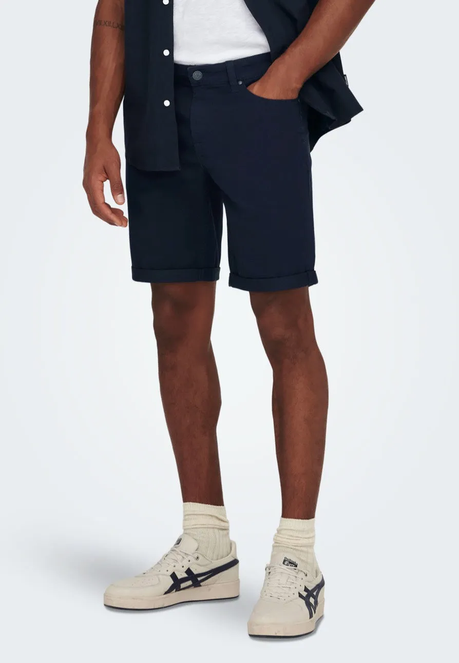 only-sons-ply-life-reg-twill-short-bleu-marine image 1