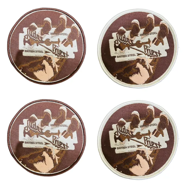 judas-priest-british-steel-patch-cusson-bordure-marron image 1