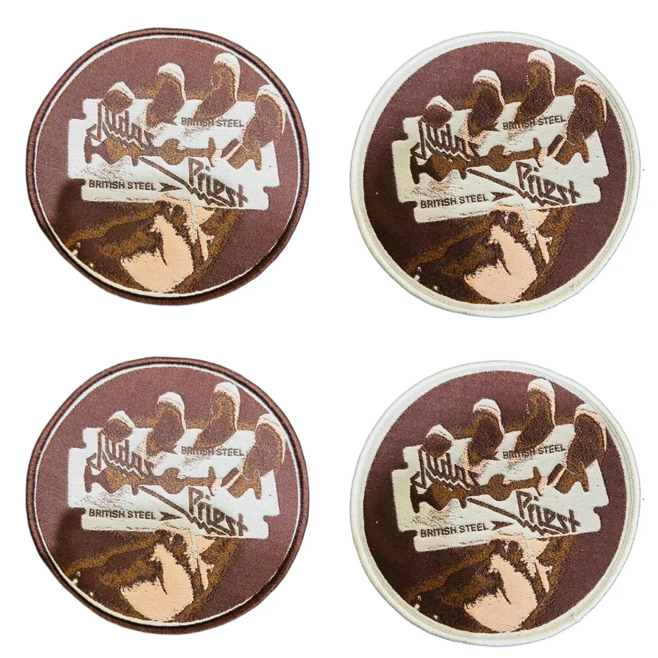 judas-priest-british-steel-patch-cusson-bordure-marron image 1